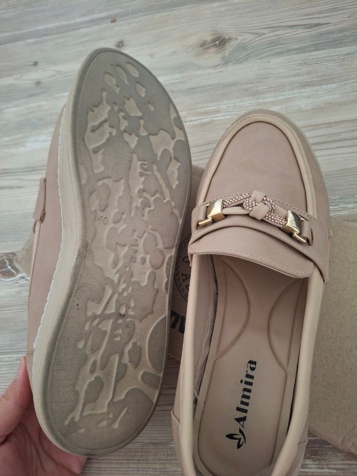 Bej Tokalı Kadın Loafer oxford - Görsel 2