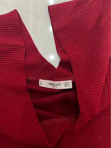 m Beden bordo Renk MANGO TRİKO ELBİSE
