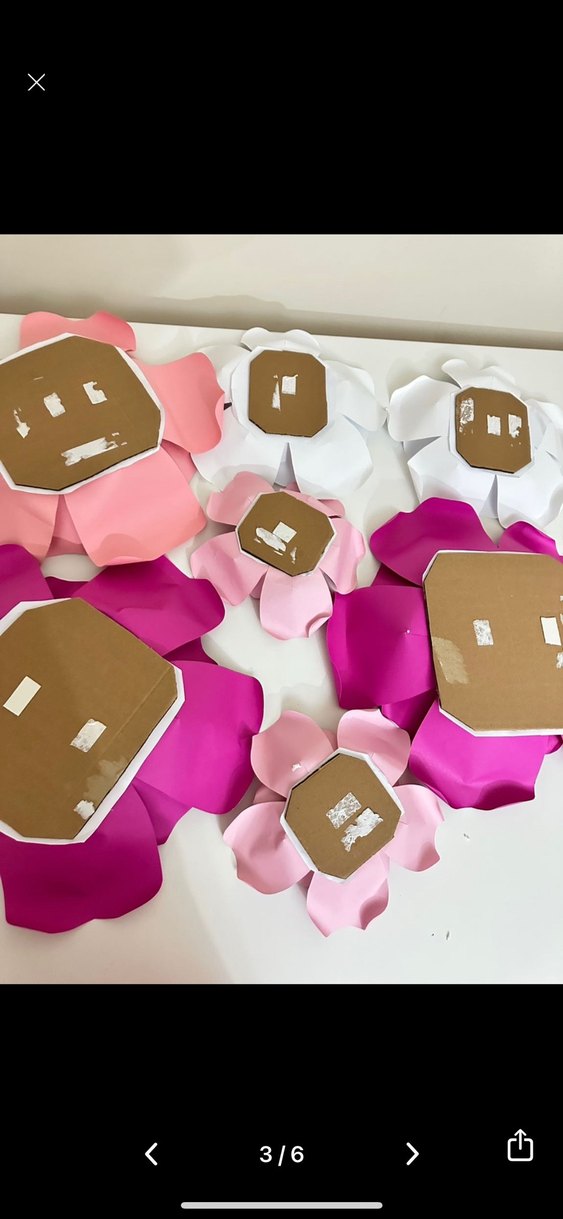 Karton çiçekler doğum günü süsü - Görsel 3