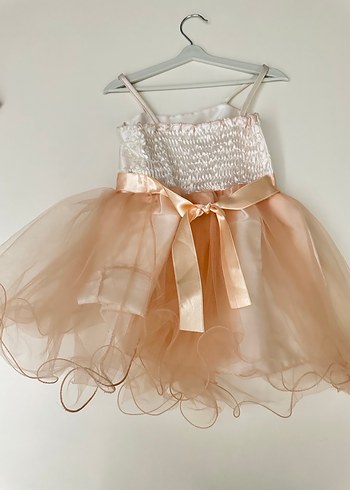 Dantelli Beyaz ve Pastel Kız Elbisesi - Görsel 4