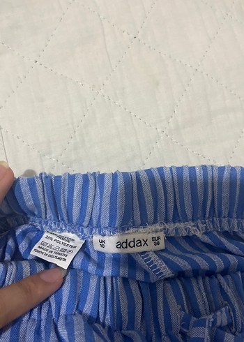 38 Beden mavi Renk Mavi Pilili Midi Kadın Kumaş Pantolon