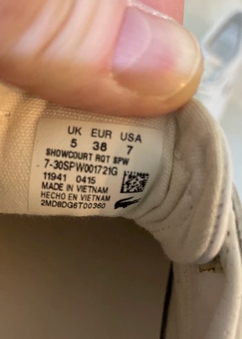 38 Beden beyaz Renk Lacoste beyaz kadın ayakkabı