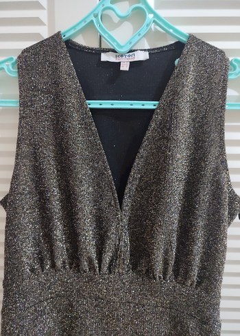 Gri Mini V Yaka Fırfırlı Abiye Elbise - Görsel 5