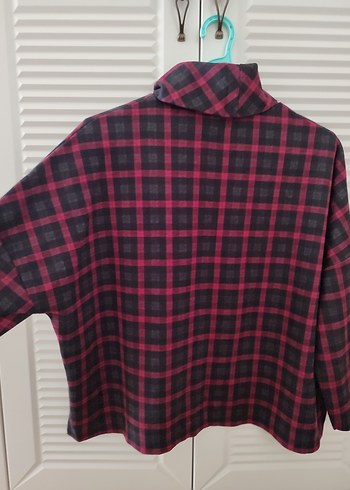 Bordo Ekoseli Boğazlı Kadın Gömlek - Görsel 2