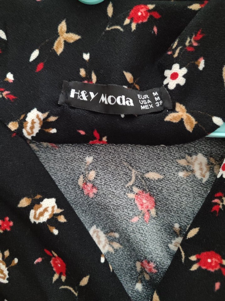 Desenli V Yakalı Uzun Kollu Siyah Tulum - Görsel 3