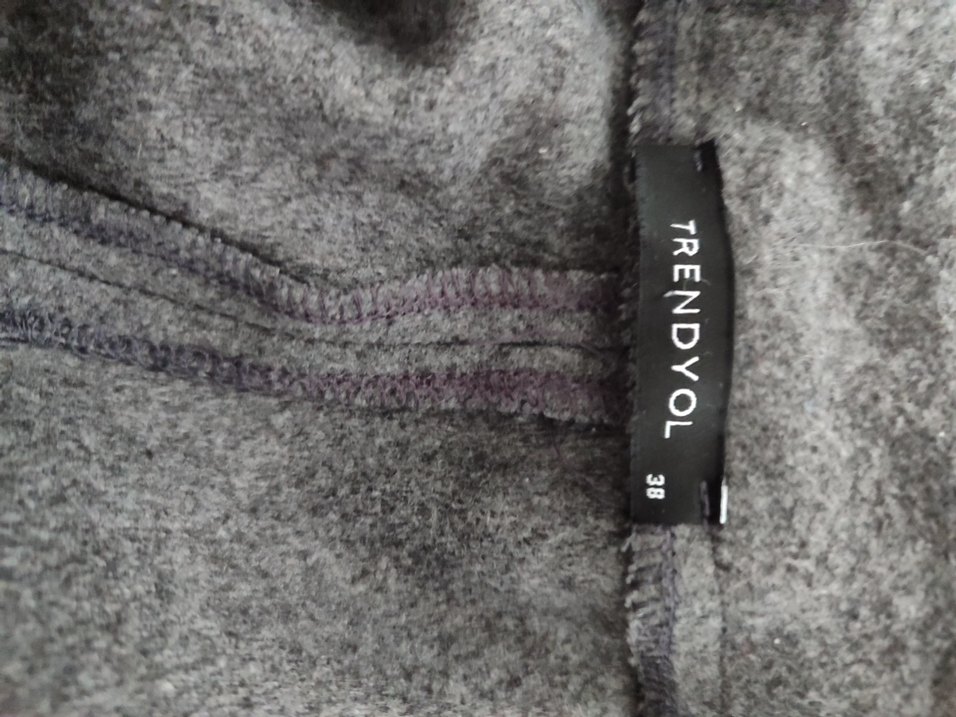 Gri fermuarlı kaşe etek - Görsel 3