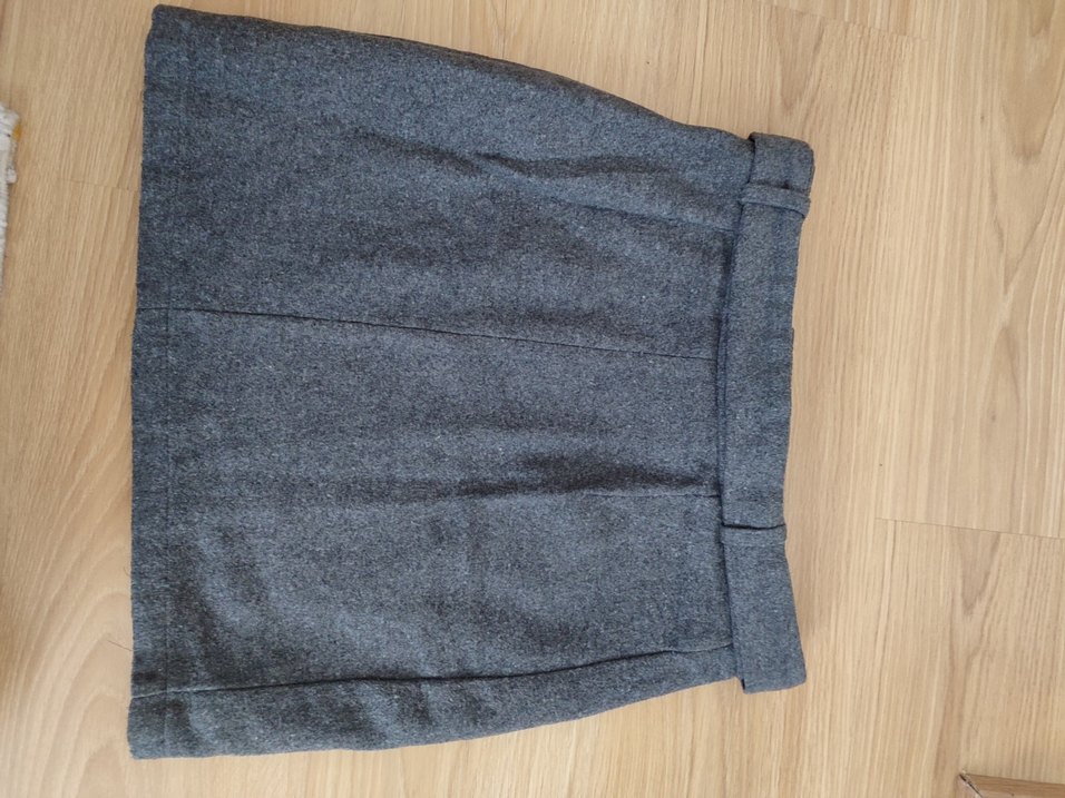 Gri fermuarlı kaşe etek - Görsel 2