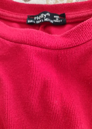 Kırmızı Kadın Sweatshirt, Uzun Kollu, Rahat Kesim - Görsel 3