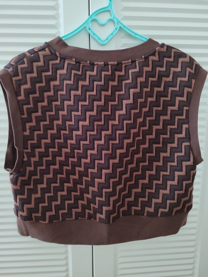 Kahverengi V Yaka Kadın Triko Süveter - Görsel 5