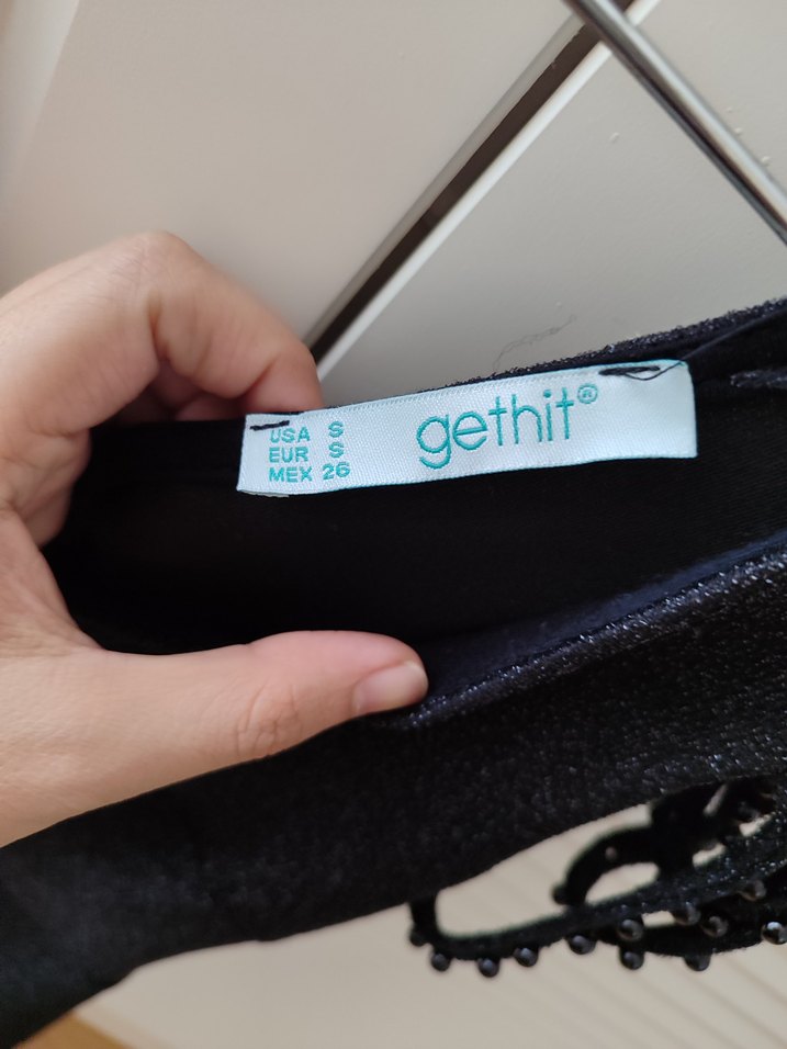 Siyah V Yaka Drapeli Midi Gotik Elbise - Görsel 2