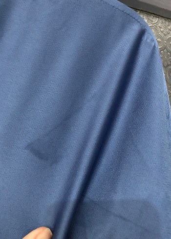 Drapeli Mavi Uzun Kadın Elbise - Görsel 6