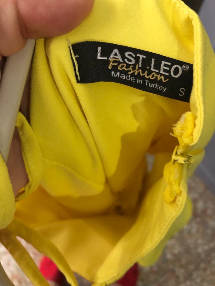 Sarı Mini Fırfırlı Askılı Parti Elbisesi - Görsel 4