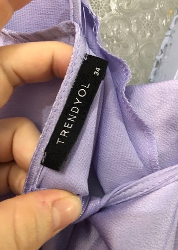 Mor Uzun Askılı Drapeli Kadın Elbise - Görsel 6