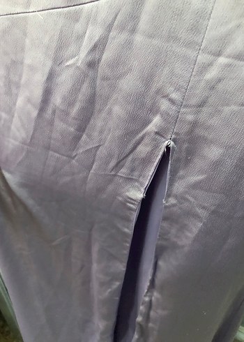 Mor Uzun Askılı Drapeli Kadın Elbise - Görsel 3