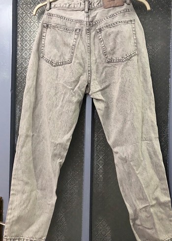 Gri Bol Kesim  Kot Pantolon - Görsel 2