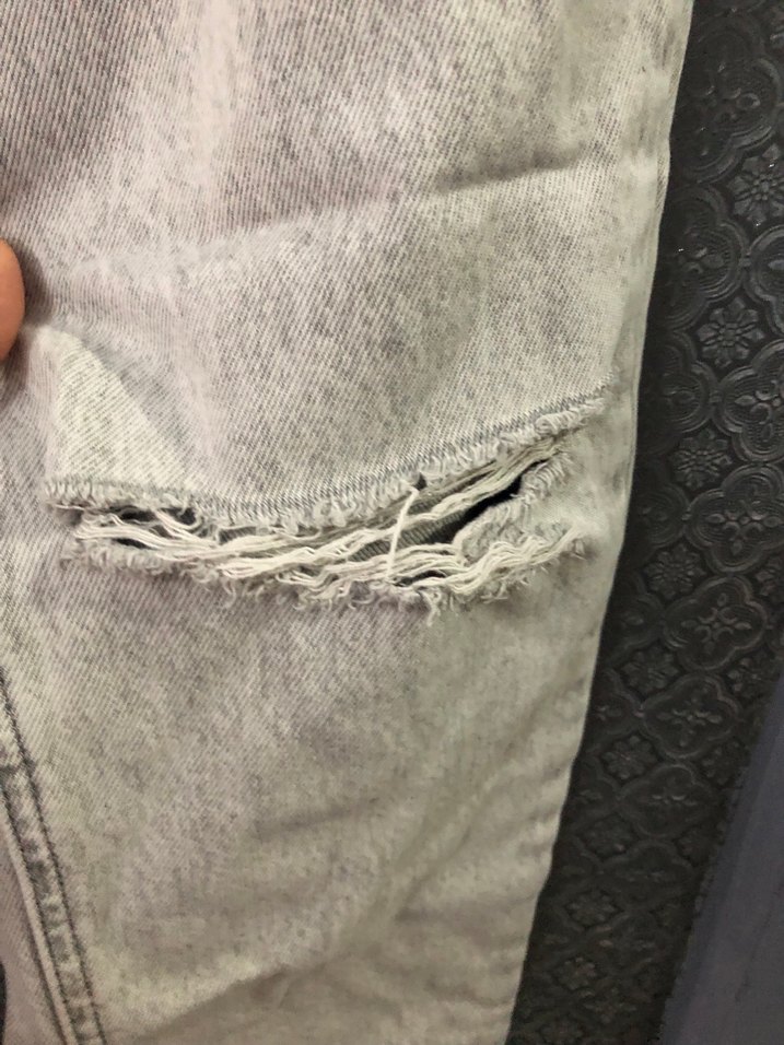 Gri Bol Kesim  Kot Pantolon - Görsel 5