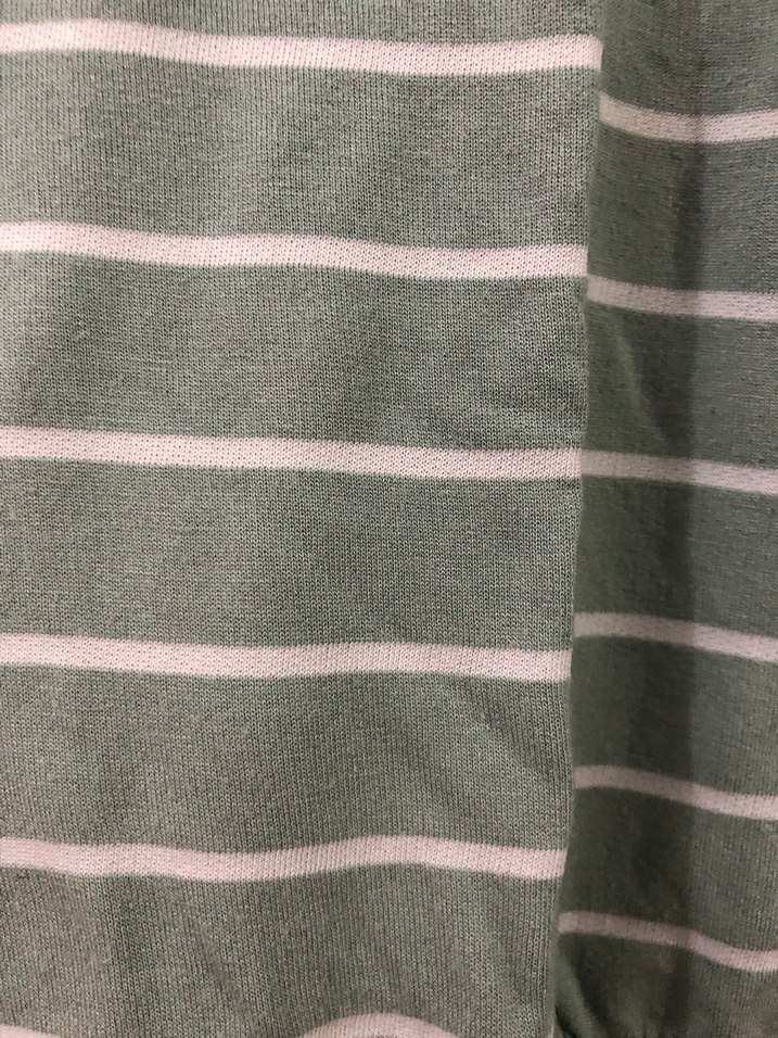 Uzun Kollu Yeşil Çizgili Salaş Kadın Kazak - Görsel 2