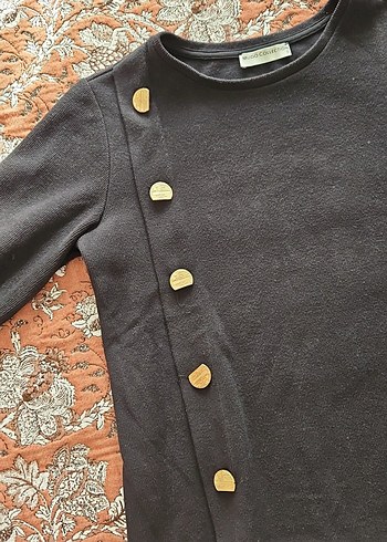 Düğmeli siyah Kazak - Görsel 3