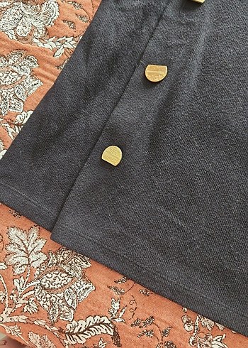 Düğmeli siyah Kazak - Görsel 5