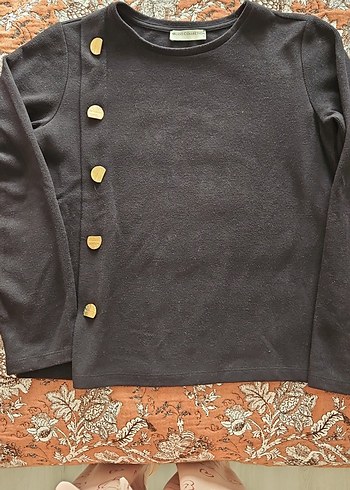 Düğmeli siyah Kazak - Görsel 2