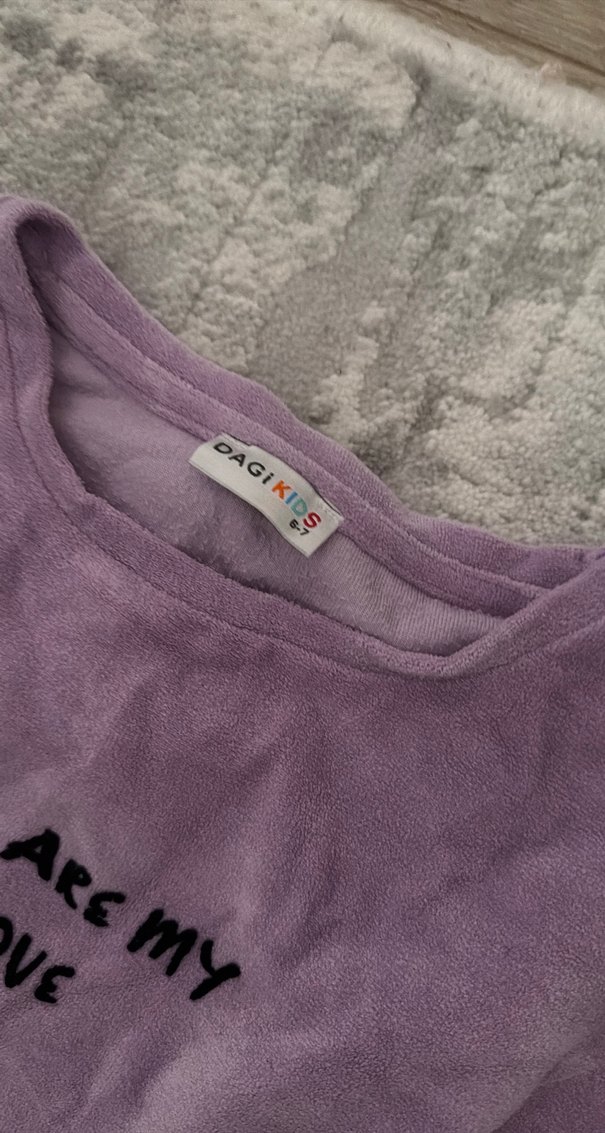 Mor Renkli Bağcıklı Kız Eşofman Takımı - Görsel 3