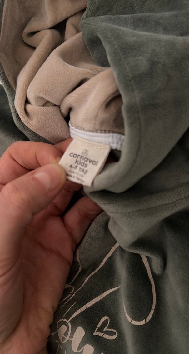 Kızlar için Salaş Kesim Nakışlı Haki Eşofman - Görsel 3