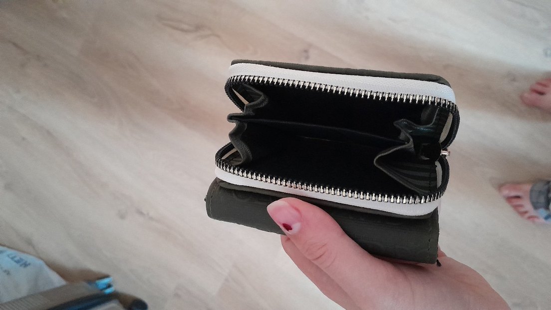 Fermuarlı haki Kadın Cüzdanı - Görsel 3