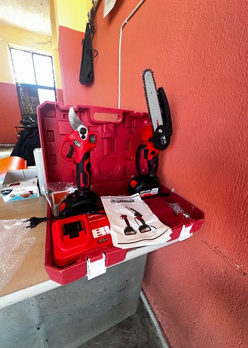 Kimmerplus Kırmızı Elektrikli Budama ve Testere Seti