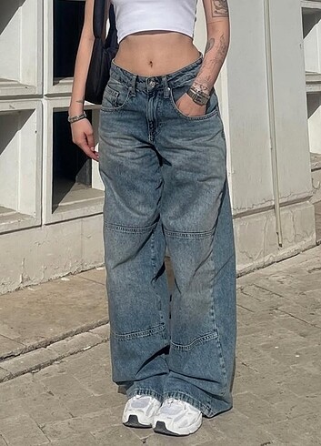 Mavakarya Koyu Mavi Baggy Jean