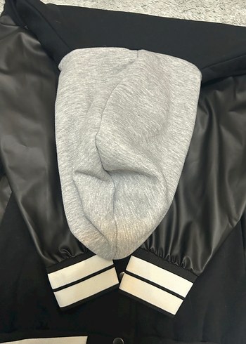 Kapüşonlu Siyah Bomber Ceket - Görsel 2