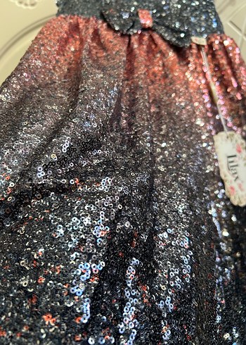 Kız Çocuk Çok Renkli Parlak Payetli Elbise - Görsel 2