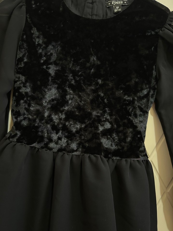 Kız Çocuk Siyah Kemerli Elbise - Görsel 2