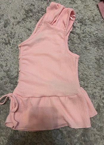 Pembe Düğmeli V Yaka Yelek - Görsel 3