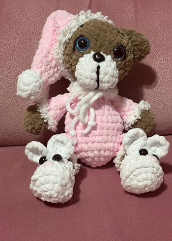 Amigurumi Pembe  Ayıcık ve Patikler - Görsel 2