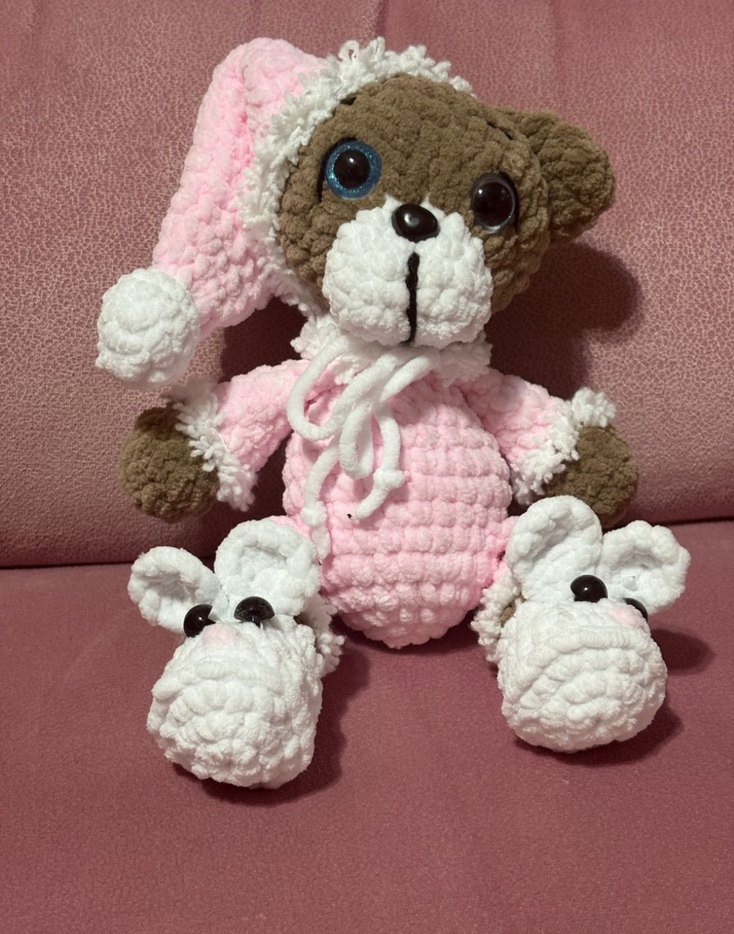 Amigurumi Pembe  Ayıcık ve Patikler - Görsel 2