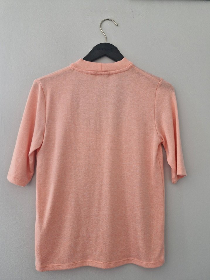 Bershka Pembe Yarım Kollu Salaş Kadın Tişört - Görsel 3