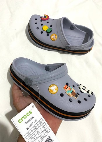 Crocs Erkek Çocuk Gri Kaydırmaz Terlik