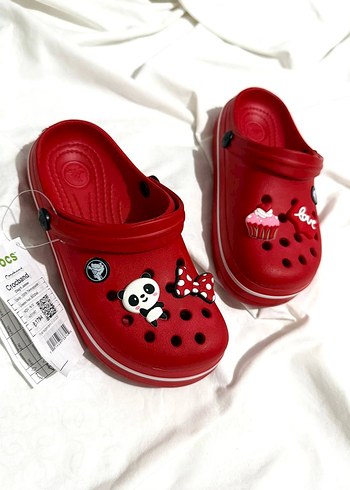 35 Beden Kız Çocuk Kırmızı Crocs Terlik