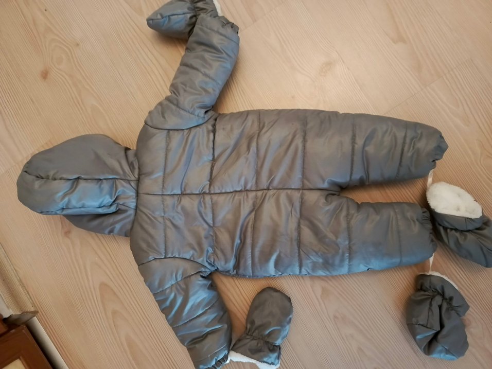 Gri Erkek Bebek Kürklü Kozmonot Tulum SATILDI - Görsel 3
