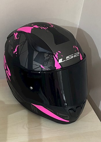 Renkli Baskılı Pembe LS2 Biker Kask - Görsel 2