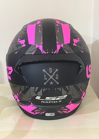 Renkli Baskılı Pembe LS2 Biker Kask - Görsel 3
