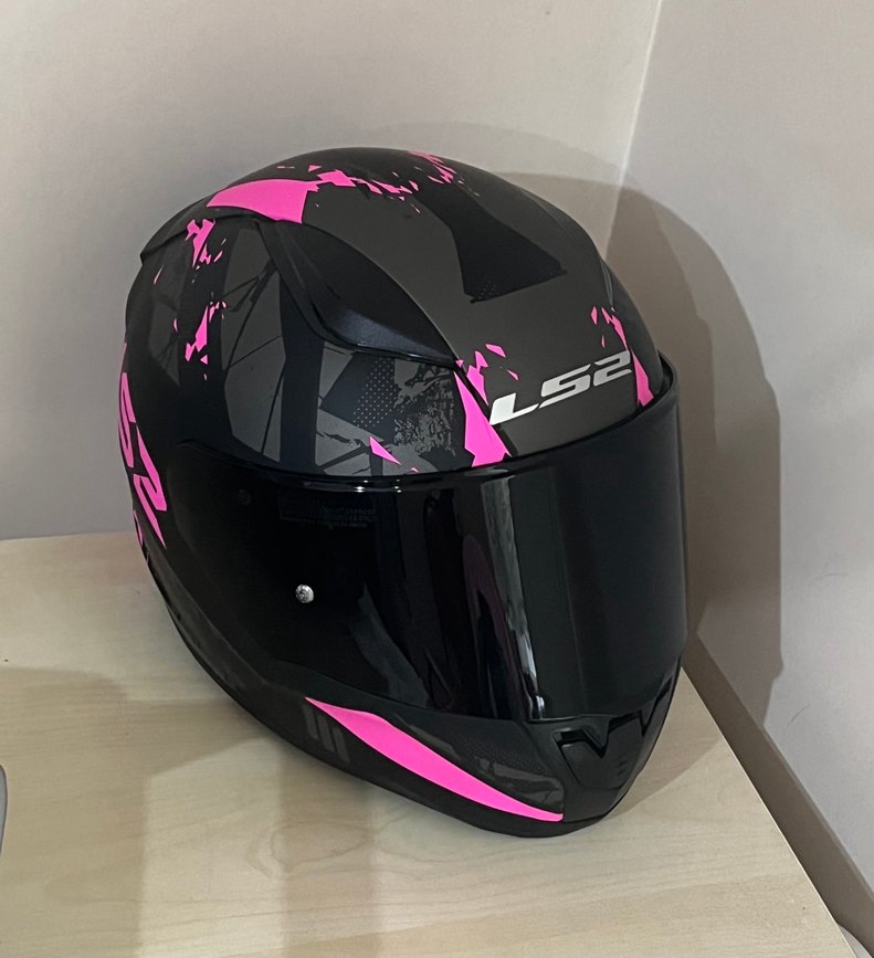 Renkli Baskılı Pembe LS2 Biker Kask - Görsel 2
