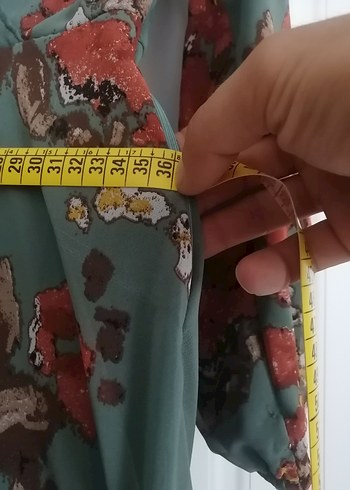 30 Beden Bohem Yeşil Uzun Çiçekli Elbise