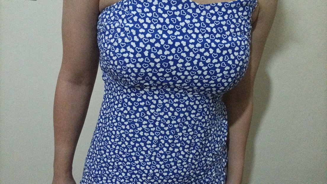 Mavi İnce Askılı Midi Elbise - Görsel 2