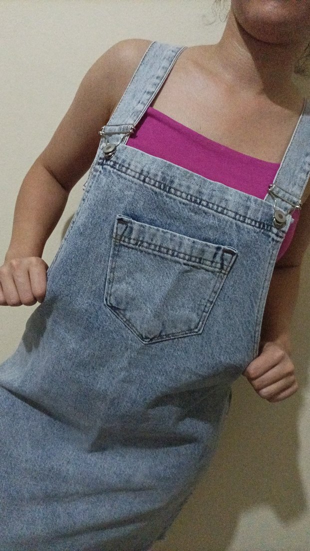 Kadın Mavi Denim Salopet Elbise - Görsel 2