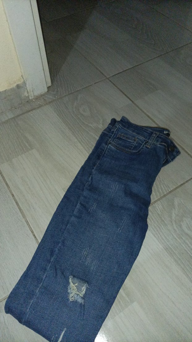 Sokak Stili Yırtık Detaylı Mavi Kadın Kot Pantolon - Görsel 2