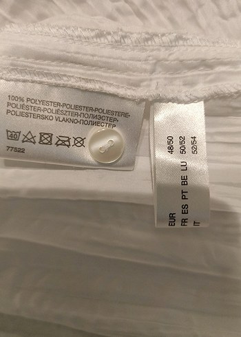 Beyaz Keten Kadın Gömlek Düğmeli - Görsel 4