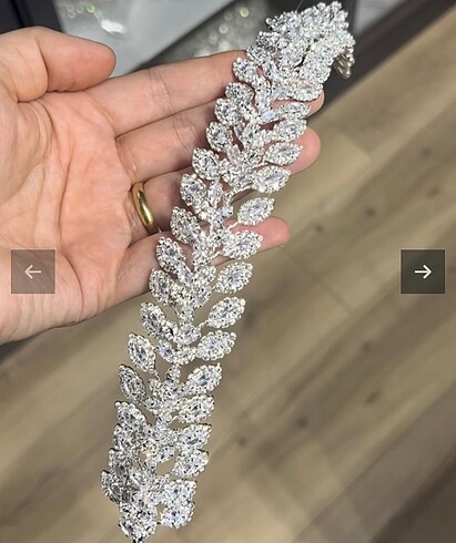 Zirkon taşlı gelin tacı