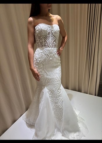 Haute couture işli balık model gelinlik - Görsel 4