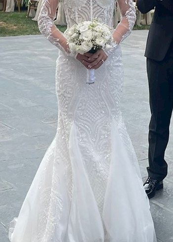 Haute couture işli balık model gelinlik - Görsel 3